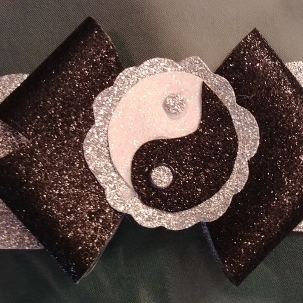 Hand made Ying yang hair Bow